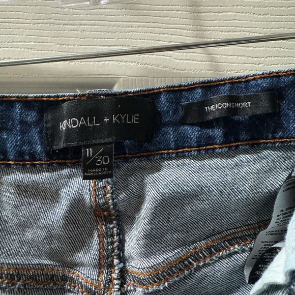 Kendall & Kylie Dark Blue Distressed Jean Shorts - Picture 3 of 3
